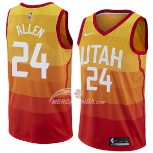 Maglie NBA Jazz Grigioson Allen Ciudad 2017-18 Giallo