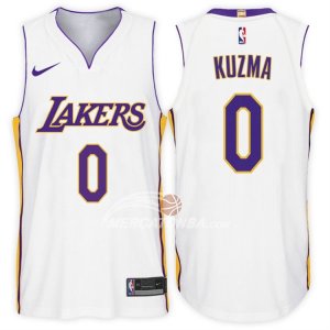 Maglie NBA Autentico Lakers Kuzma 2017-18 Bianco