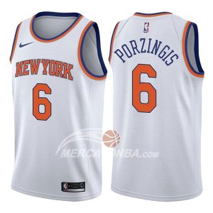 Maglie NBA New York Knicks Kristaps Porzingis Association 2017-18 Bianco