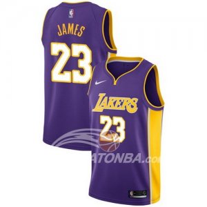 Maglie Nba Lakers Lebron James Statement 2017-18 Viola