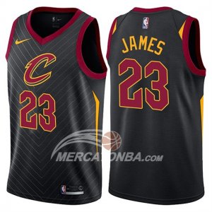 Maglie NBA Cavaliers Lebron James Statement 2017-18 Nero