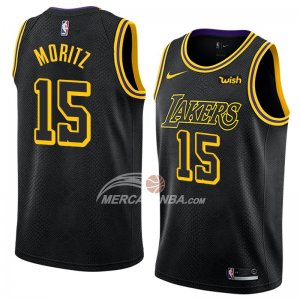 Maglie NBA Lakers Moritz Wagner Ciudad 2017-18 Nero