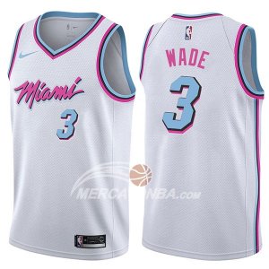 Maglie NBA Miami Heat Dwyane Wade Ciudad Bianco